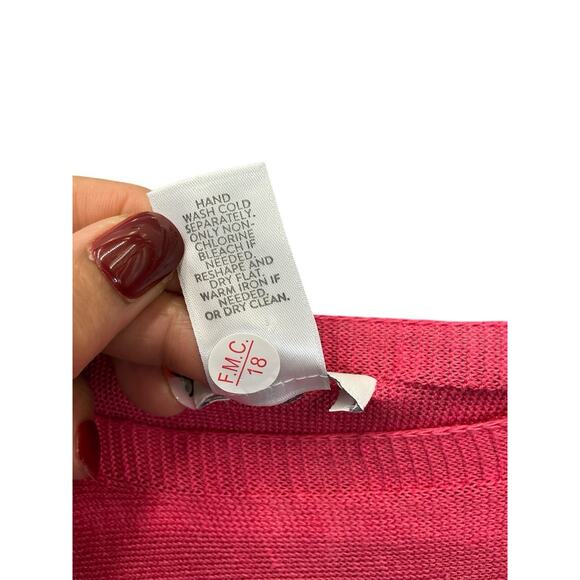 J.Jill One Size Boat Neck Open Poncho Shawl Sweater Pink - Picture 10 of 10